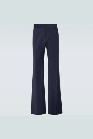 Slim-Fit Flared Printed Cotton-Blend Corduroy Trousers