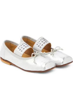 Maison Margiela Logo metallic leather ballet flats