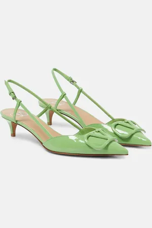 VALENTINO GARAVANI VLogo Signature 40 patent leather slingback pumps