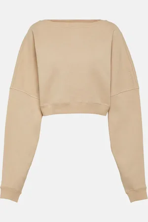 Saint Laurent Cropped cotton fleece sweatshirt