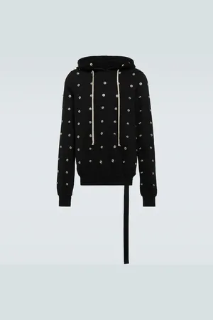DRKSHDW BY RICK OWENS Granbury studded cotton jersey hoodie