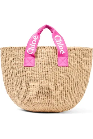 Chloé ChloÃ© Kids Logo raffia-effect tote bag