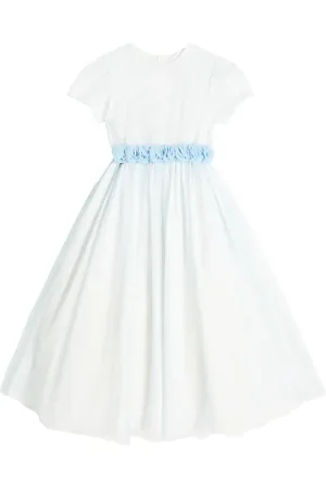Il gufo Floral-appliquÃ© tulle dress
