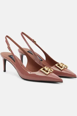 Dolce & Gabbana DG patent leather slingback pumps