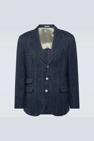 Brunello Cucinelli Striped linen, silk and wool blazer