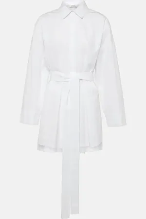 Max Mara Tea belted cotton poplin blouse