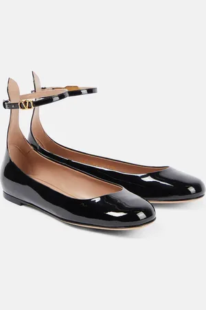 VALENTINO GARAVANI Tan-Go patent leather ballet flats
