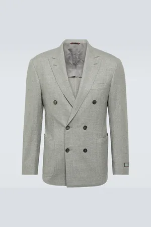 CANALI Double-breasted cashmere-blend blazer