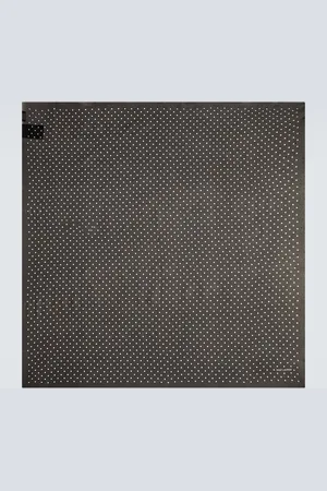 Saint Laurent Polka-dot silk georgette scarf