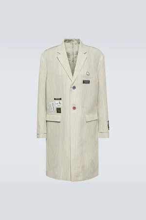 UNDERCOVER AppliquÃ© pinstripe wool and linen coat