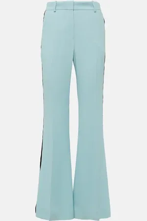 Nina Ricci Velvet-trimmed cady flared pants