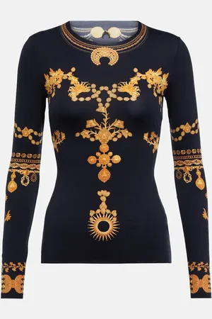 Marine Serre Printed jersey top