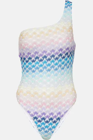 Missoni One-shoulder crochet swimsuit