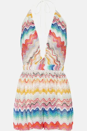 Missoni Zig Zag halterneck cutout playsuit