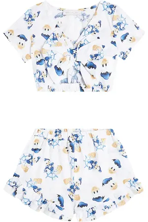 MONNALISA Printed cotton top and shorts set