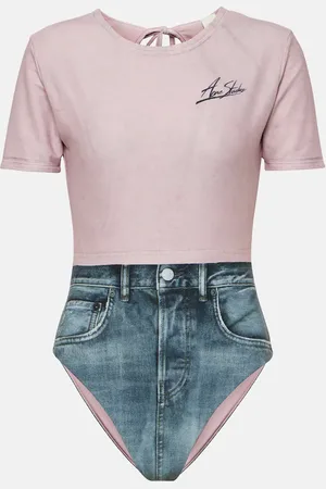 Acne Studios Etee printed rashguard swimsuit