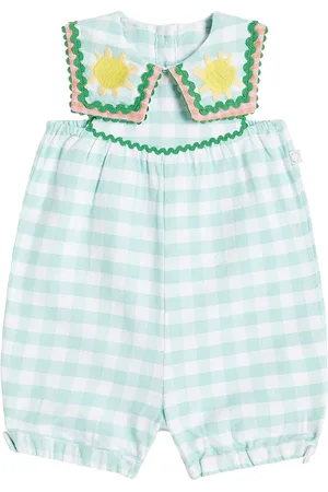 Stella McCartney Baby checked cotton playsuit