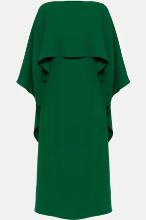 VALENTINO Caped silk crÃªpe midi dress