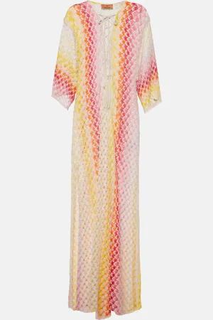 Amor striped cotton kaftan in pink - Eres