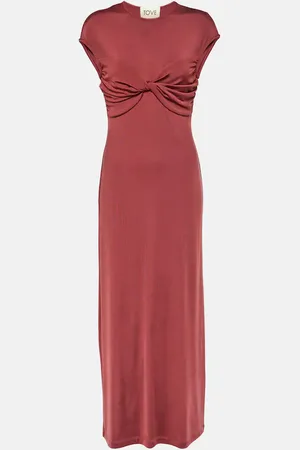 TOVE Mali gathered jersey midi dress