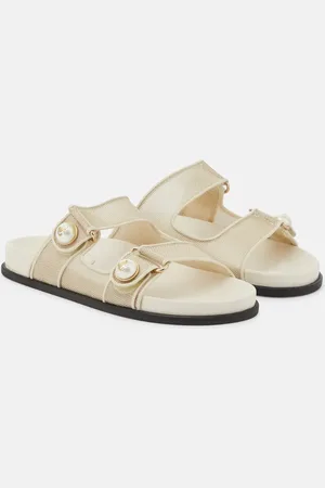 Jimmy Choo Fayence leather-trimmed sandals