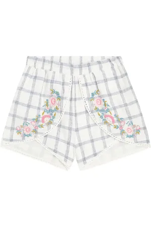 Louise Misha Asya embroidered checked shorts