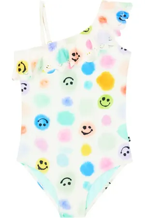 Molo Net asymmetric polka-dot swimsuit