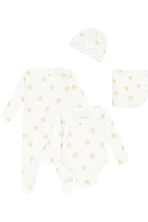 Stella McCartney Baby cotton playsuit, hat, and blanket set