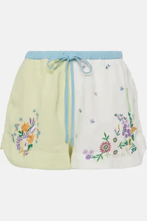 ALÉMAIS AlÃ©mais Willa embroidered linen shorts
