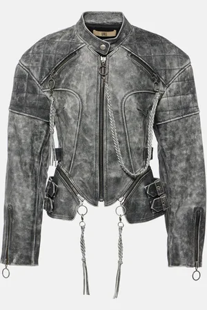 KNWLS Chain-detail leather jacket