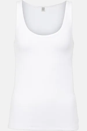 Totême Ribbed-knit cotton-blend jersey tank top