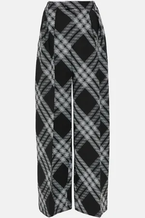 Burberry Checked wool wide-leg pants
