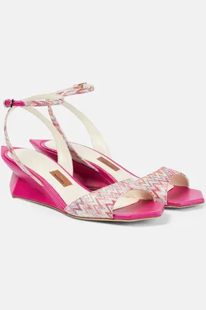 Pink wedge hot sale sandals