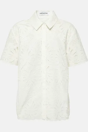 Self-Portrait Embroidered cotton shirt
