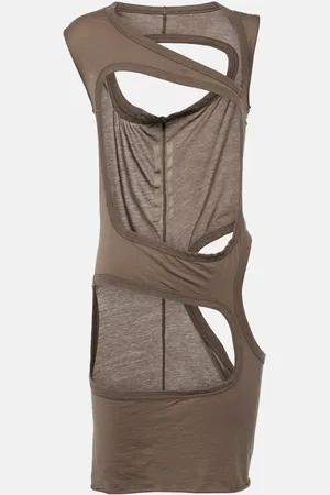 Rick Owens DRKSHDW cutout cotton jersey top
