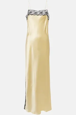 SIR Aries lace-trimmed silk slip dress