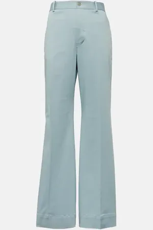 Plan C High-rise cotton-blend flared pants