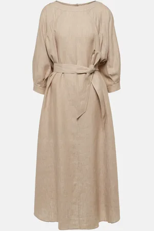 Loro Piana Belted linen midi dress