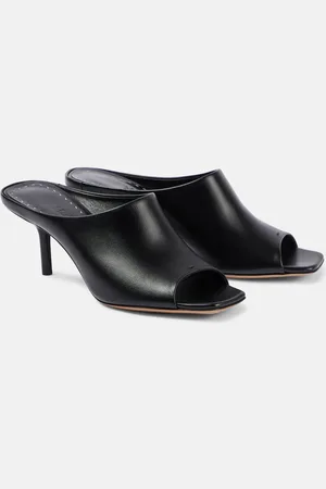 Max Mara Muleopentoe 65 leather mules