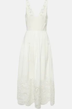 VALENTINO Broderie anglaise cotton midi dress