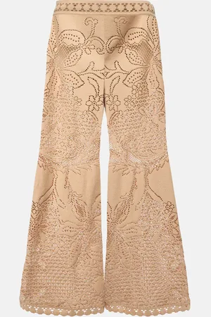VALENTINO Guipure lace wide-leg pants