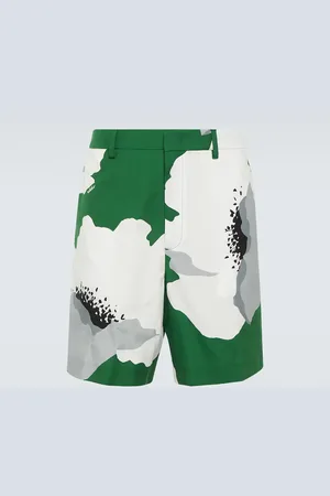VALENTINO Floral cotton poplin Bermuda shorts