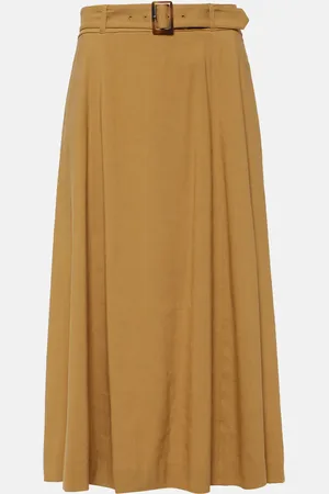 VERONICA BEARD Arwen linen-blend midi skirt