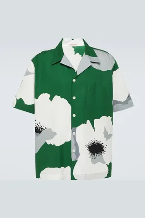 VALENTINO Floral cotton poplin bowling shirt
