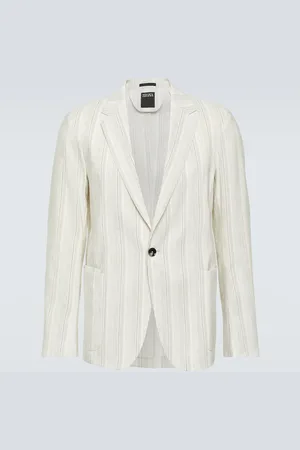 Ermenegildo Zegna Chalk stripe linen-blend blazer