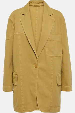 MAX MARA: Dalida jacket in wool and cashmere - Yellow Cream