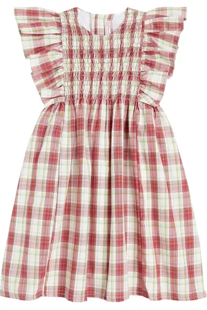 La Coqueta Blanca checked cotton-blend dress