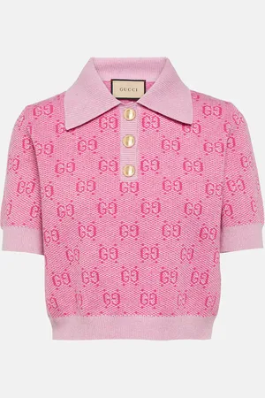Gucci GG cropped wool jacquard polo shirt