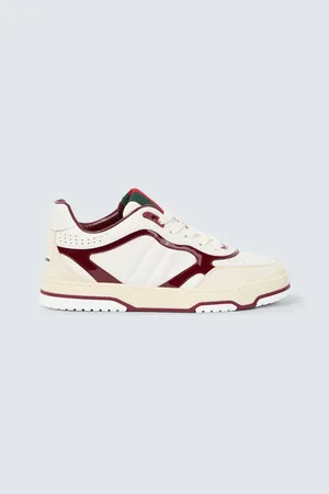 Gucci Re-Web suede-trimmed leather sneakers