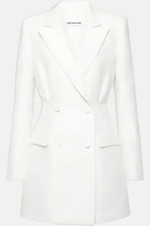 Self-Portrait Double-breasted taffeta blazer dress